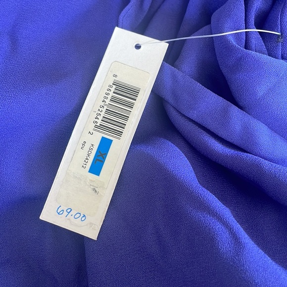 Kensie women XL blouse V-Neck bell purple - Picture 6 of 6